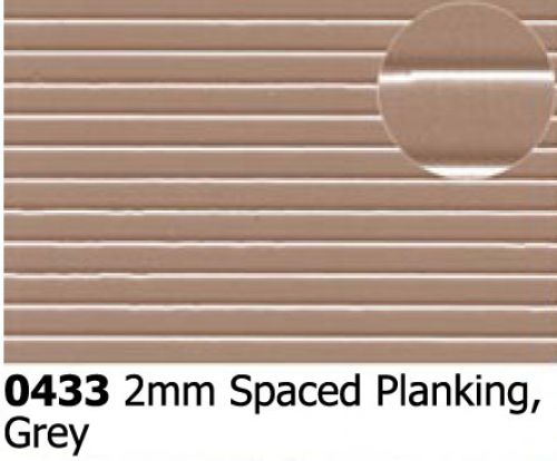 Plastikard 0433 Embossed sheet 2mm wide planking