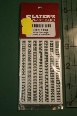 Slaters 1103 Moulded Letters 3mm high